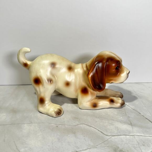 Vintage Porcelain Cocker Spaniel Dog Figurine Brown and White Made in Japan - Picture 3 of 8